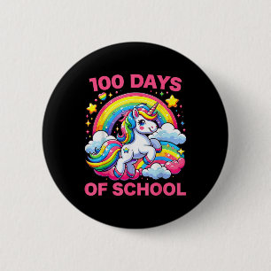 Badge Rond 5 Cm Licorne de 100 jours d'école Filles Enseignant 100