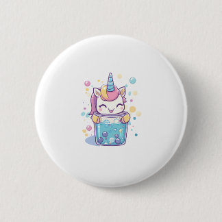 Badge Rond 5 Cm Licorne de Bubble Tea (1)