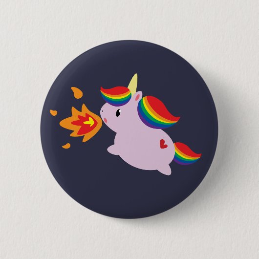Badge Rond 5 Cm Licorne de Feu-Respiration (Devant)