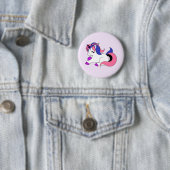 Badge Rond 5 Cm Licorne de Genderfluid (En situation)
