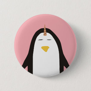 Badge Rond 5 Cm Licorne de pingouin