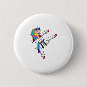 Badge Rond 5 Cm Licorne de Taekwondo étudiant en art martial Tae K