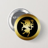 BADGE ROND 5 CM LICORNE D'OR (Devant & derrière)