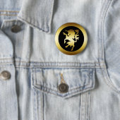 BADGE ROND 5 CM LICORNE D'OR (En situation)