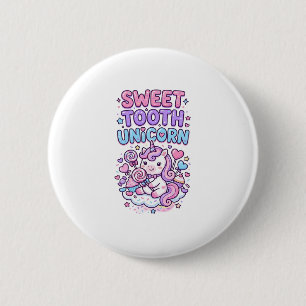 Badge Rond 5 Cm Licorne Douce Dent Licorne Mignonne Pastel Mignon