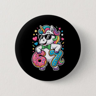 Badge Rond 5 Cm Licorne drôle mème Filles Enfants Six Sept 6-7 Bra