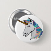 Badge Rond 5 Cm licorne holographique (Devant & derrière)