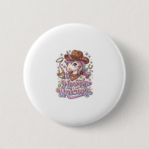 Badge Rond 5 Cm Licorne Howdy Idée Cadeau Licorne Autocollant et C