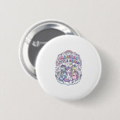 Badge Rond 5 Cm Licorne Magical Little Squad Conception Graphique (Devant & derrière)