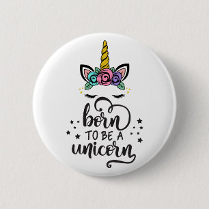 Badge Rond 5 Cm Licorne Magique Colorée Mignonne