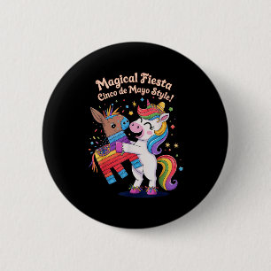 Badge Rond 5 Cm Licorne magique fiesta cinco de mayo style mexicai