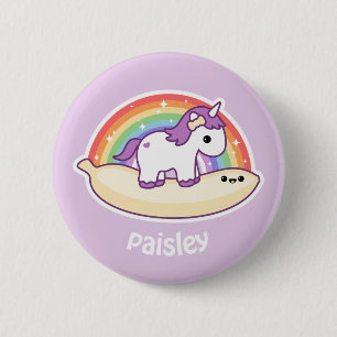 Badge Rond 5 Cm Licorne mignonne de banane