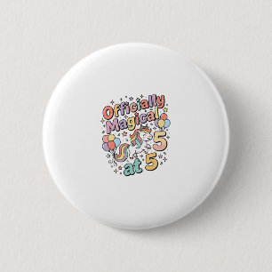 Badge Rond 5 Cm Licorne officiellement magique à 5 conceptions bla
