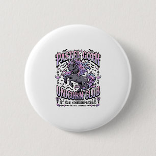 Badge Rond 5 Cm Licorne Pastel Goth Licorne Club Commercial Sticke