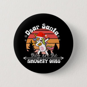 Badge Rond 5 Cm Licorne qui fait le dab Noël drôle