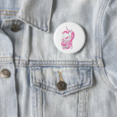 Badge Rond 5 Cm Licorne Rose (En situation)