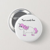 Badge Rond 5 Cm Licorne rose (Devant & derrière)