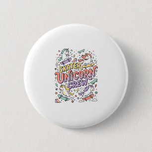 Badge Rond 5 Cm Licorne Skater Licorne Crew Capriceux Zazzle Desig