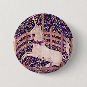 Badge Rond 5 Cm Licorne vintage en tapisserie de captivité