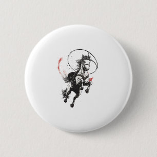 Badge Rond 5 Cm Licorne Western Cowboy (1)