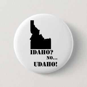 Badge Rond 5 Cm L'Idaho aucune carte d'Udaho