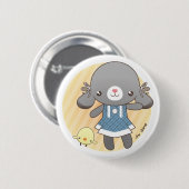 Badge Rond 5 Cm Lidia : Le lapin Amigurumi (Devant & derrière)