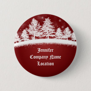 Badge Rond 5 Cm Lieu de l'entreprise Noël Nom de la fête Bouton 