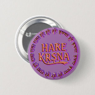 Badge Rond 5 Cm Lièvres Krishna (lièvre Krsna)