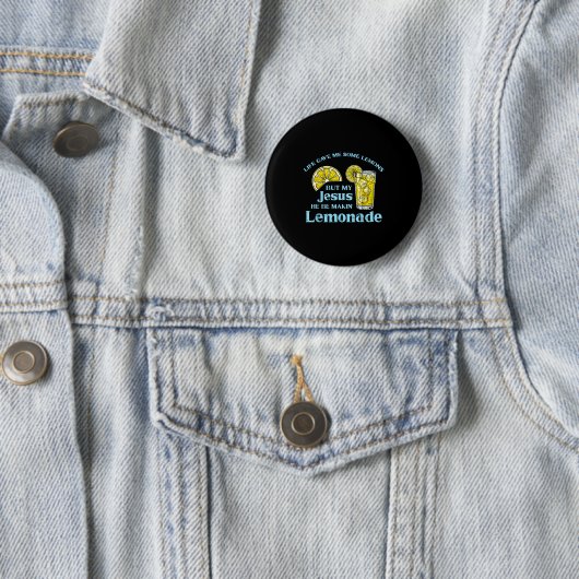 Badge Rond 5 Cm Life Gave Lemon Jesus Made Lemonade Christian Men (En situation)