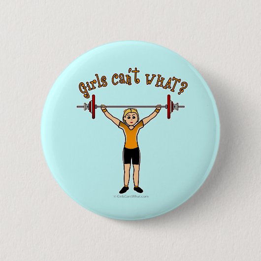 Badge Rond 5 Cm Lifter de poids (Blonde) (Devant)