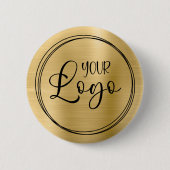 Badge Rond 5 Cm Light Gold Foil Your Business Logo Here (Devant)