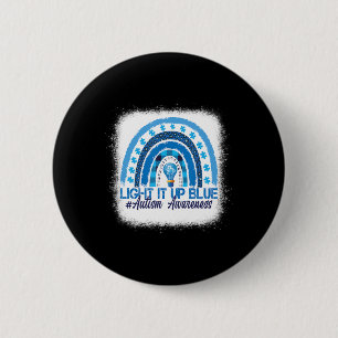 Badge Rond 5 Cm Light It Up Blue Rainbow