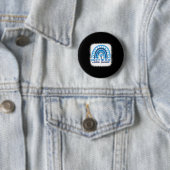 Badge Rond 5 Cm Light It Up Blue Rainbow (En situation)