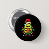 Badge Rond 5 Cm Lighting Avocado Ugly Christmas Sweater Guacamole  (Devant & derrière)