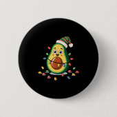Badge Rond 5 Cm Lighting Avocado Ugly Christmas Sweater Guacamole  (Devant)
