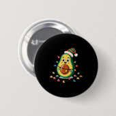 Badge Rond 5 Cm Lighting Avocado Ugly Christmas Sweater Guacamole (Devant & derrière)