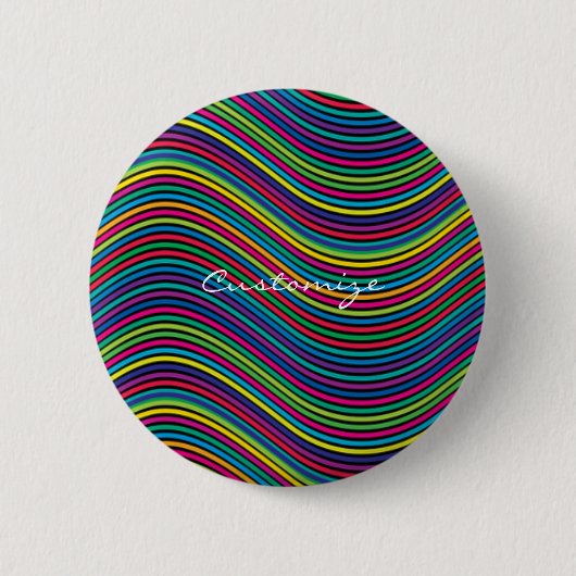 Badge Rond 5 Cm Ligne Abstraite cool de Wavy art Thunder_Cove (Devant)