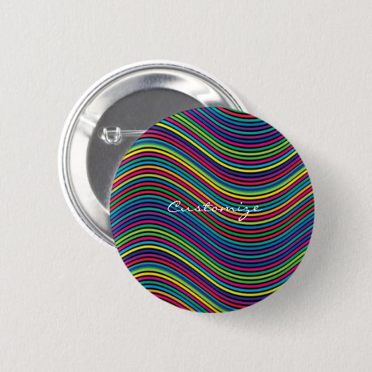 Badge Rond 5 Cm Ligne Abstraite cool de Wavy art Thunder_Cove (Devant & derrière)