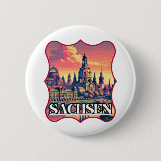 Badge Rond 5 Cm Ligne aérienne Retro Sachsen