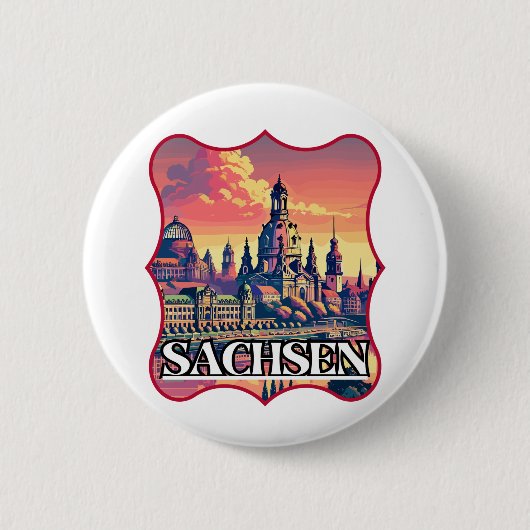 Badge Rond 5 Cm Ligne aérienne Retro Sachsen (Devant)