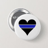 Badge Rond 5 Cm Ligne bleue coeur (Devant & derrière)