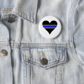 Badge Rond 5 Cm Ligne bleue coeur (En situation)