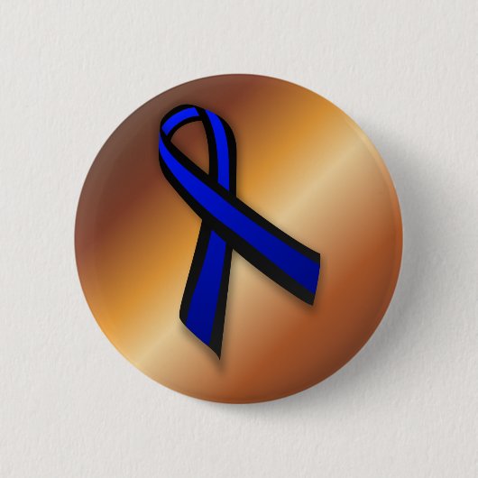 Badge Rond 5 Cm Ligne bleue mince (Devant)