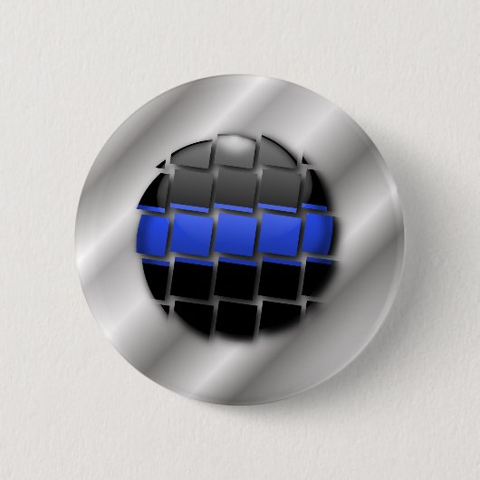 Badge Rond 5 Cm Ligne bleue mince (Devant)