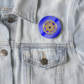 Badge Rond 5 Cm Ligne bleue mince (En situation)