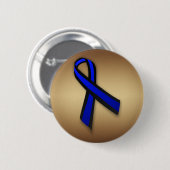 Badge Rond 5 Cm Ligne bleue mince (Devant & derrière)