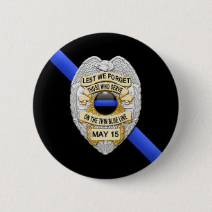 Badge Rond 5 Cm Ligne bleue mince