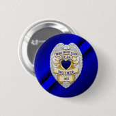 Badge Rond 5 Cm Ligne bleue mince (Devant & derrière)
