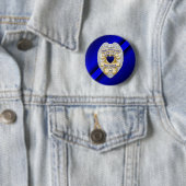 Badge Rond 5 Cm Ligne bleue mince (En situation)