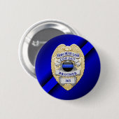 Badge Rond 5 Cm Ligne bleue mince (Devant & derrière)